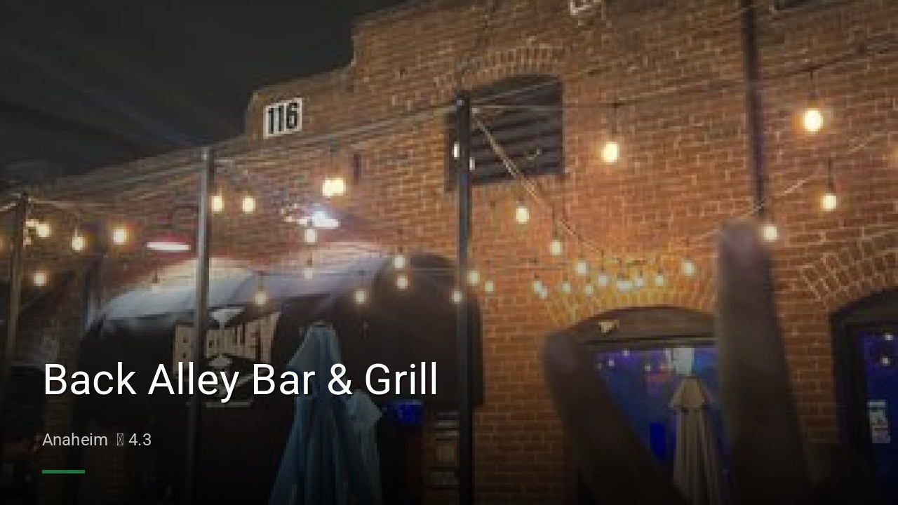 Back Alley Bar & Grill - Sports Bars in Anaheim