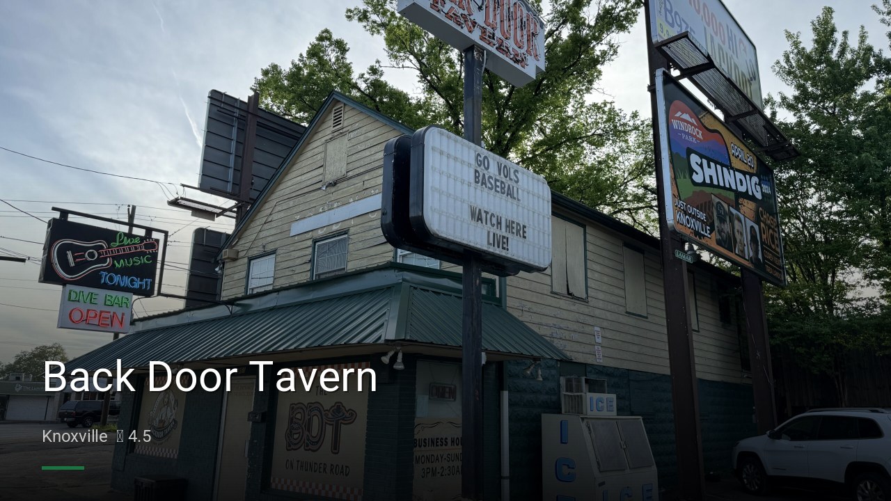 Back Door Tavern - Sports Bars in Knoxville