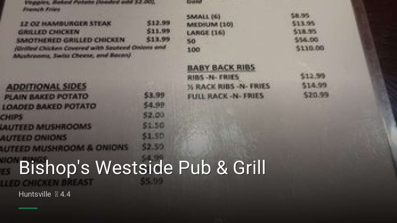 Bishop's Westside Pub & Grill - Sports Bars in Huntsville