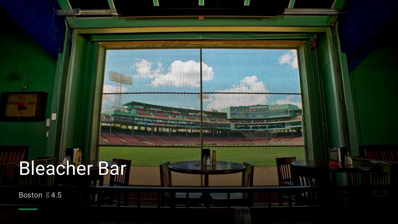 Bleacher Bar - Sports Bars in Boston