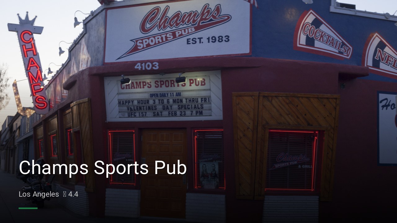 Champs Sports Pub - Sports Bars in Los Angeles