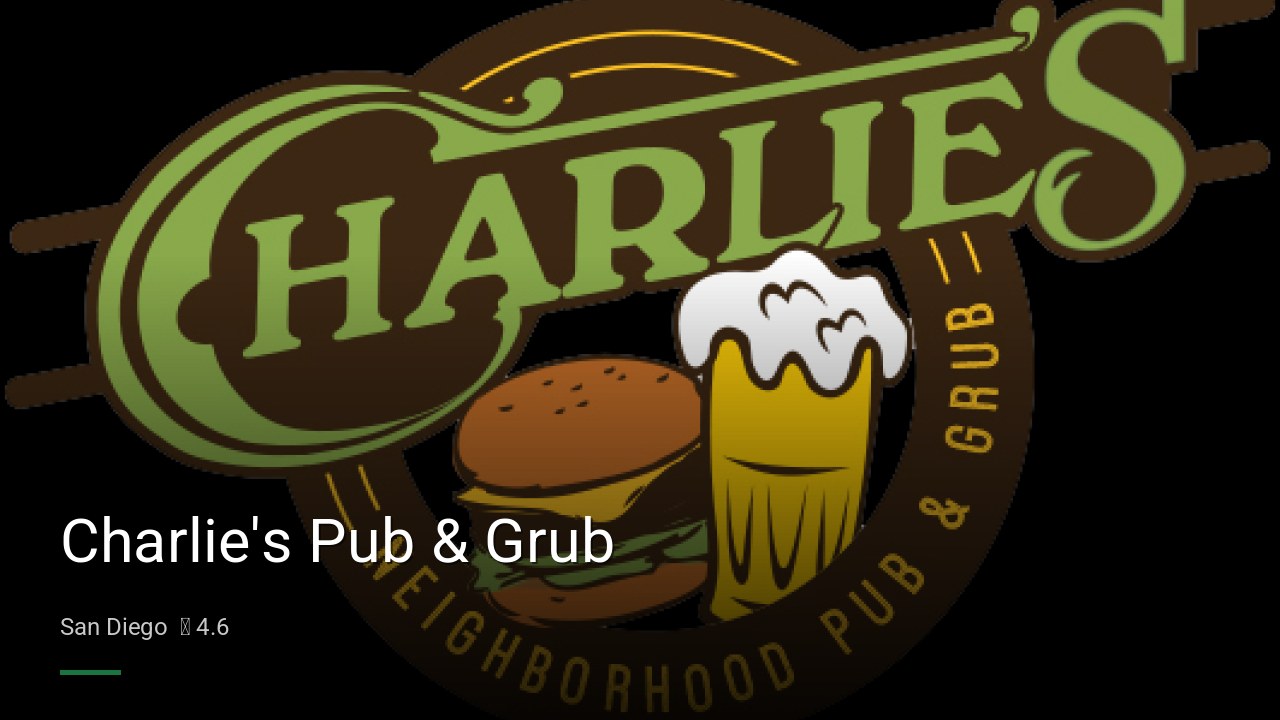 Charlie's Pub & Grub - Sports Bars in San Diego