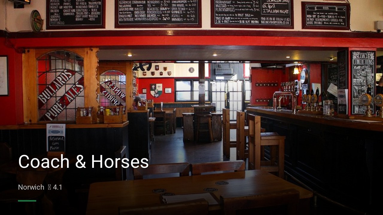 Coach & Horses - Sports Bars in Norwich