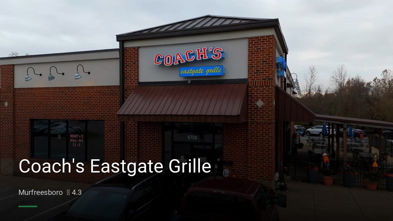 Coach's Eastgate Grille - Sports Bars in Murfreesboro