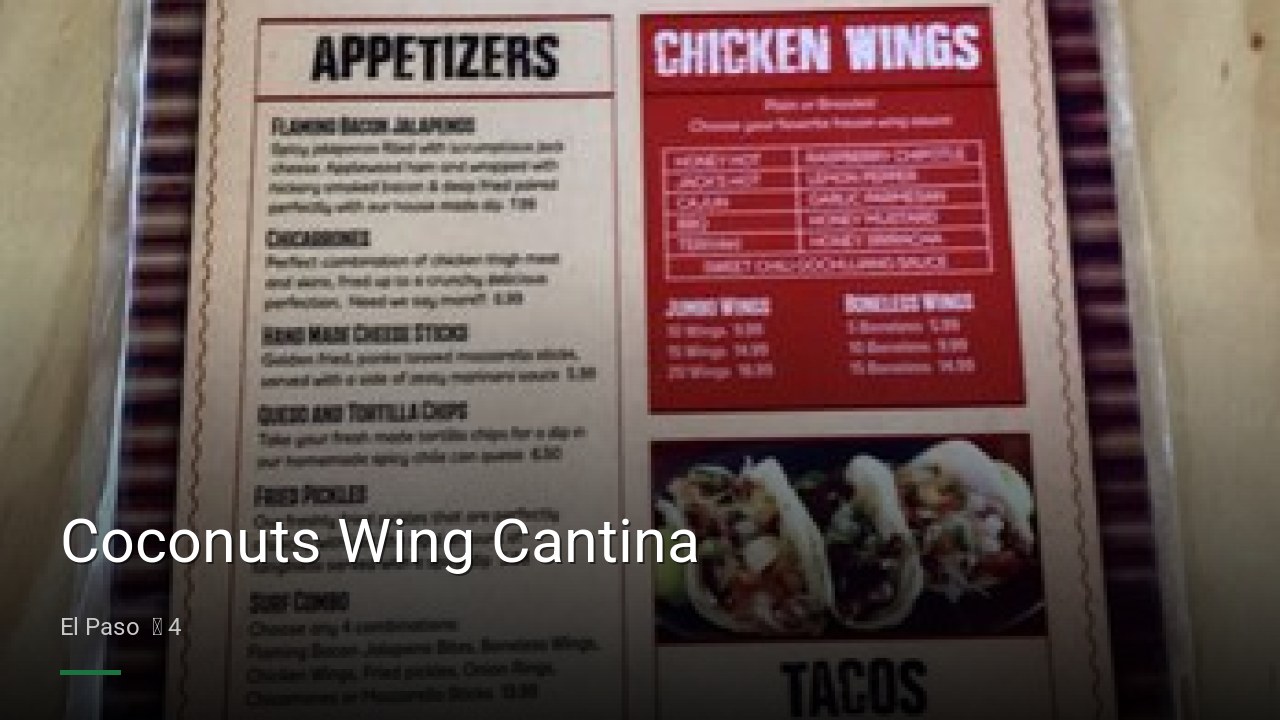Coconuts Wing Cantina - Sports Bars in El Paso