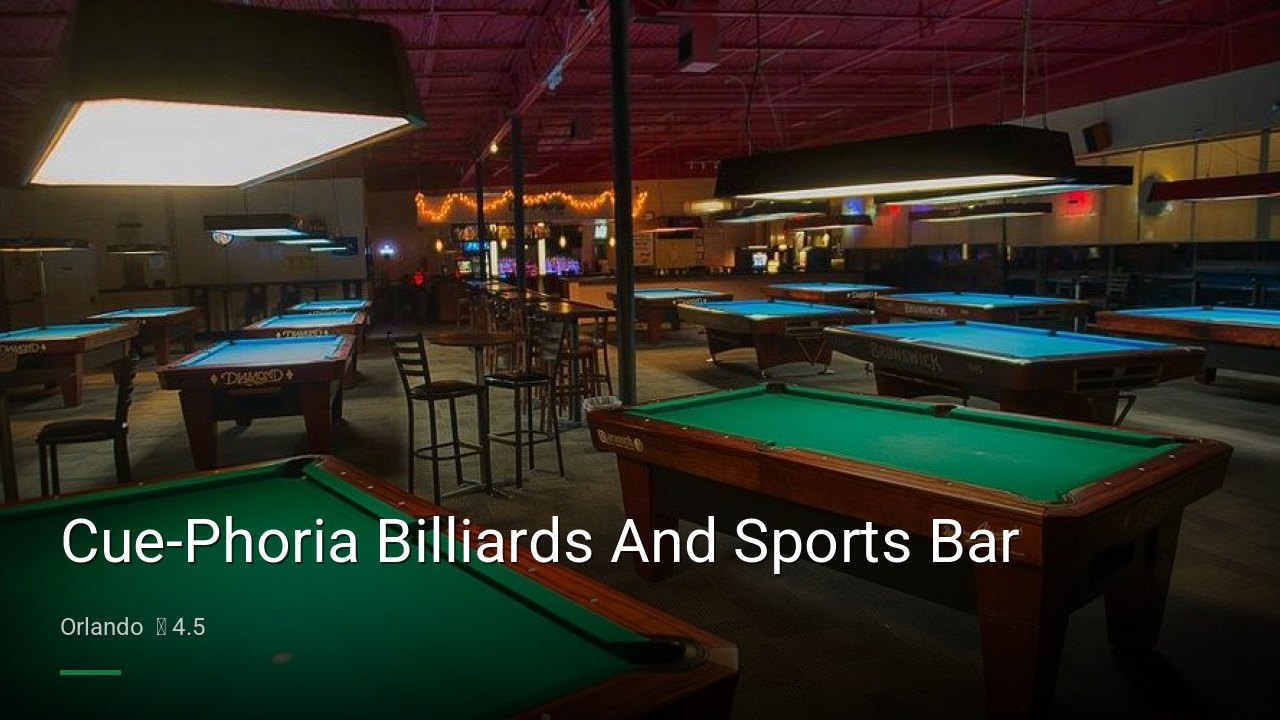 Cue-Phoria Billiards And Sports Bar - Sports Bars in Orlando