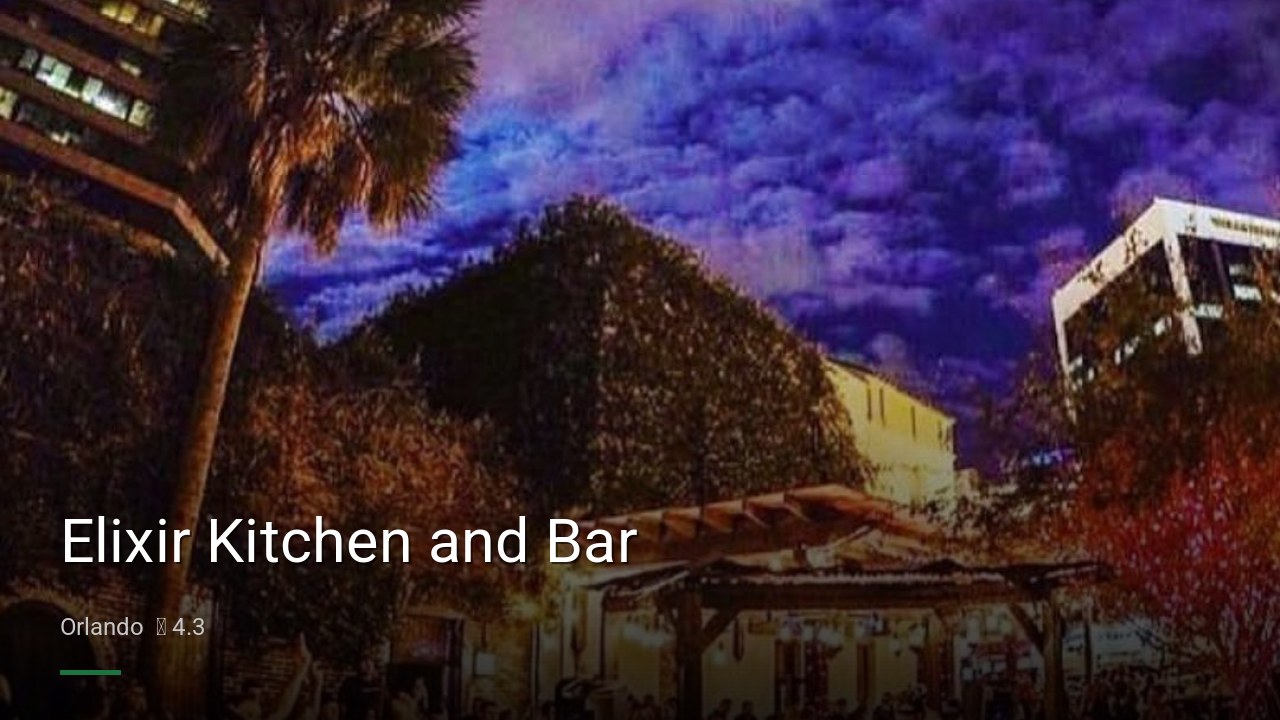 Elixir Kitchen and Bar - Sports Bars in Orlando