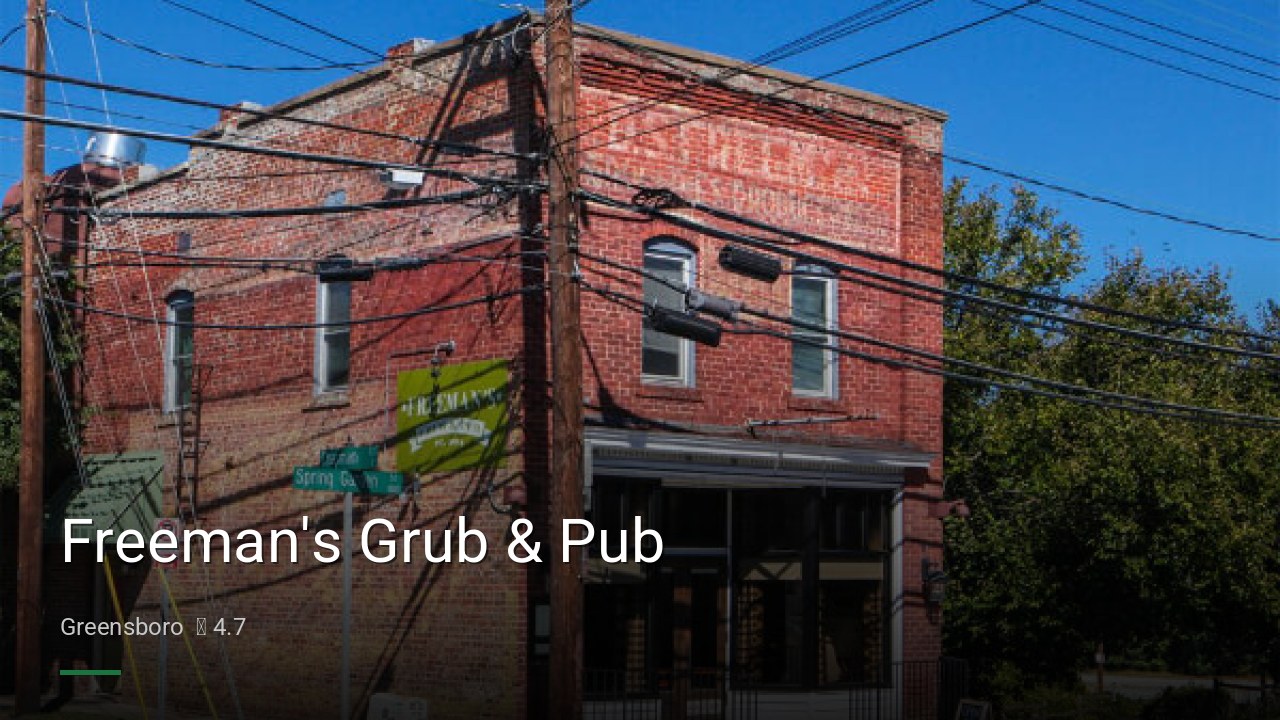 Freeman's Grub & Pub - Sports Bars in Greensboro