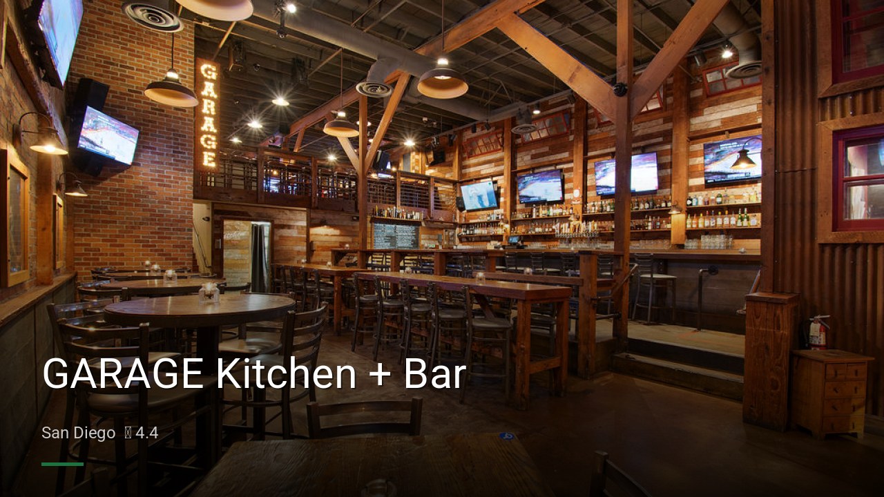 GARAGE Kitchen + Bar - Sports Bars in San Diego