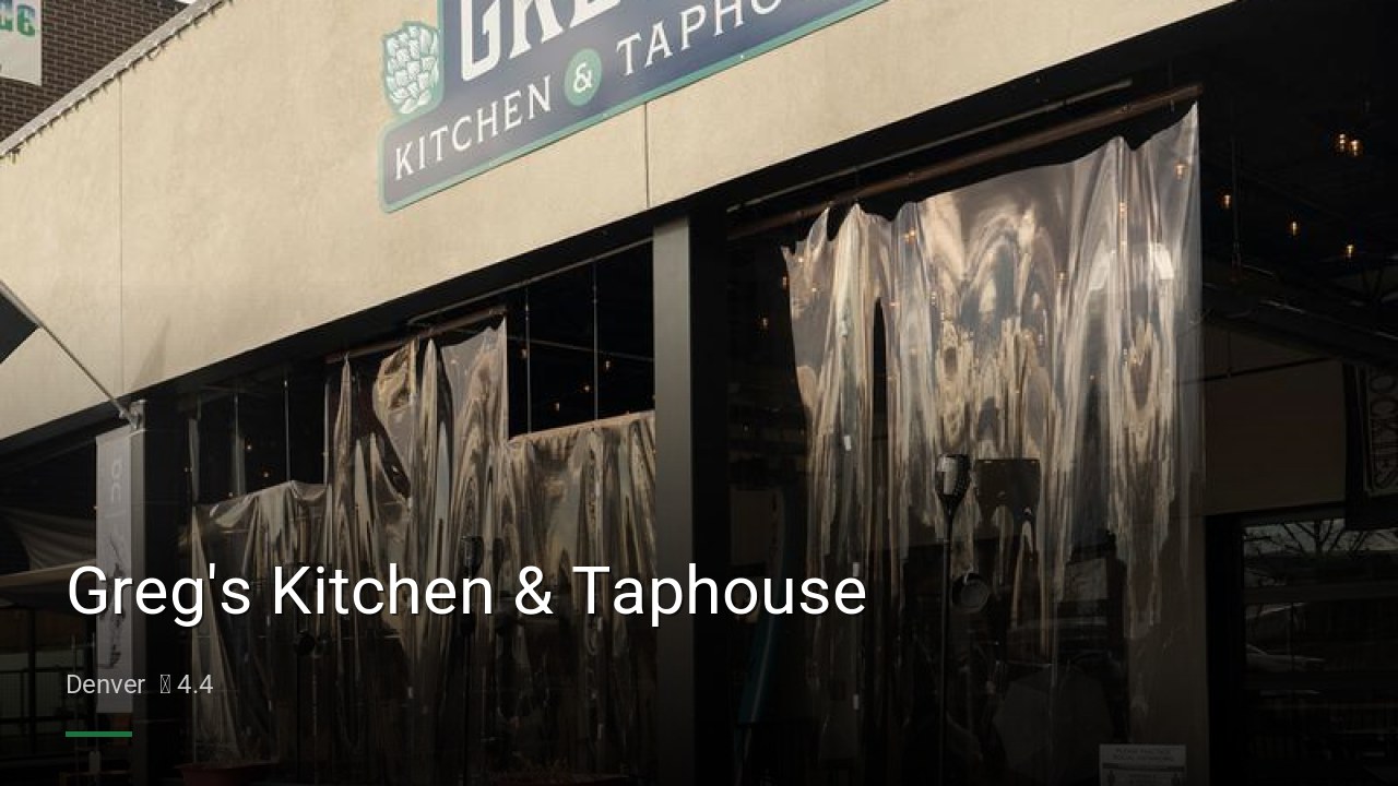 Greg's Kitchen & Taphouse - Sports Bars in Denver