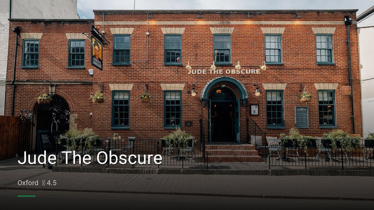 Jude The Obscure - Sports Bars in Oxford