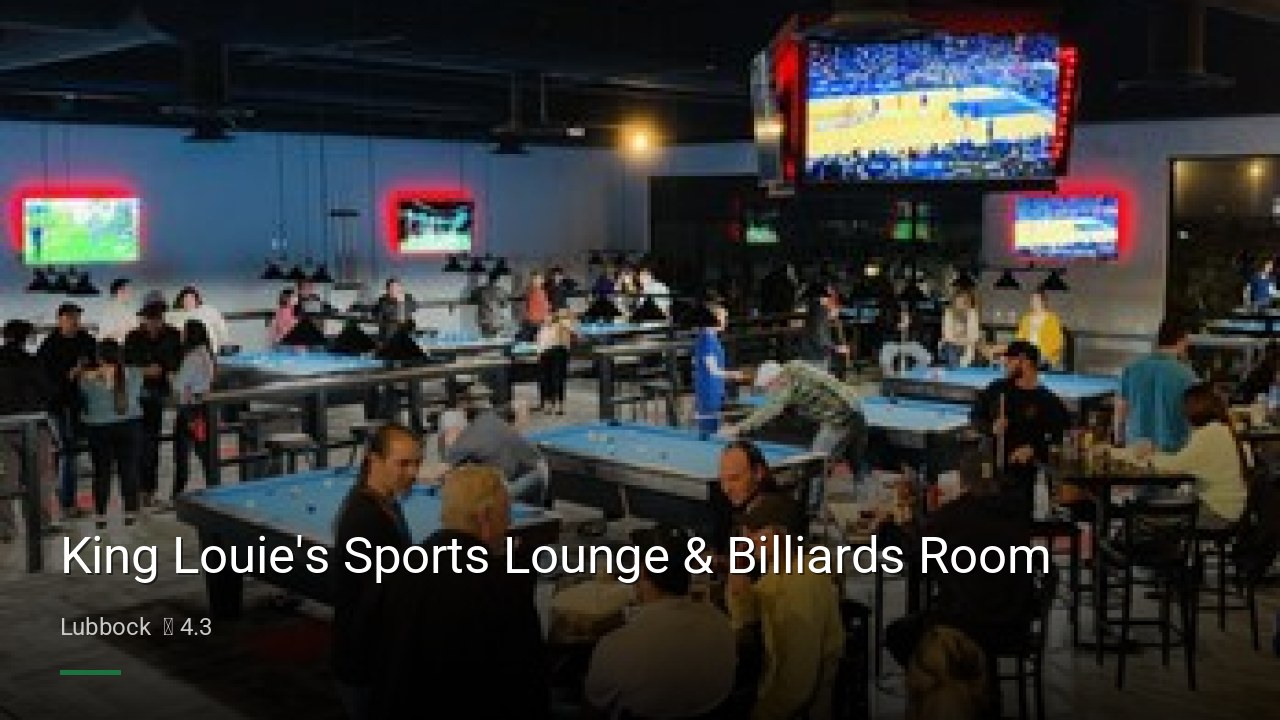 King Louie's Sports Lounge & Billiards Room - Sports Bars in Lubbock