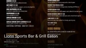 Lions Sports Bar & Grill Eston — Pubs in Middlesbrough