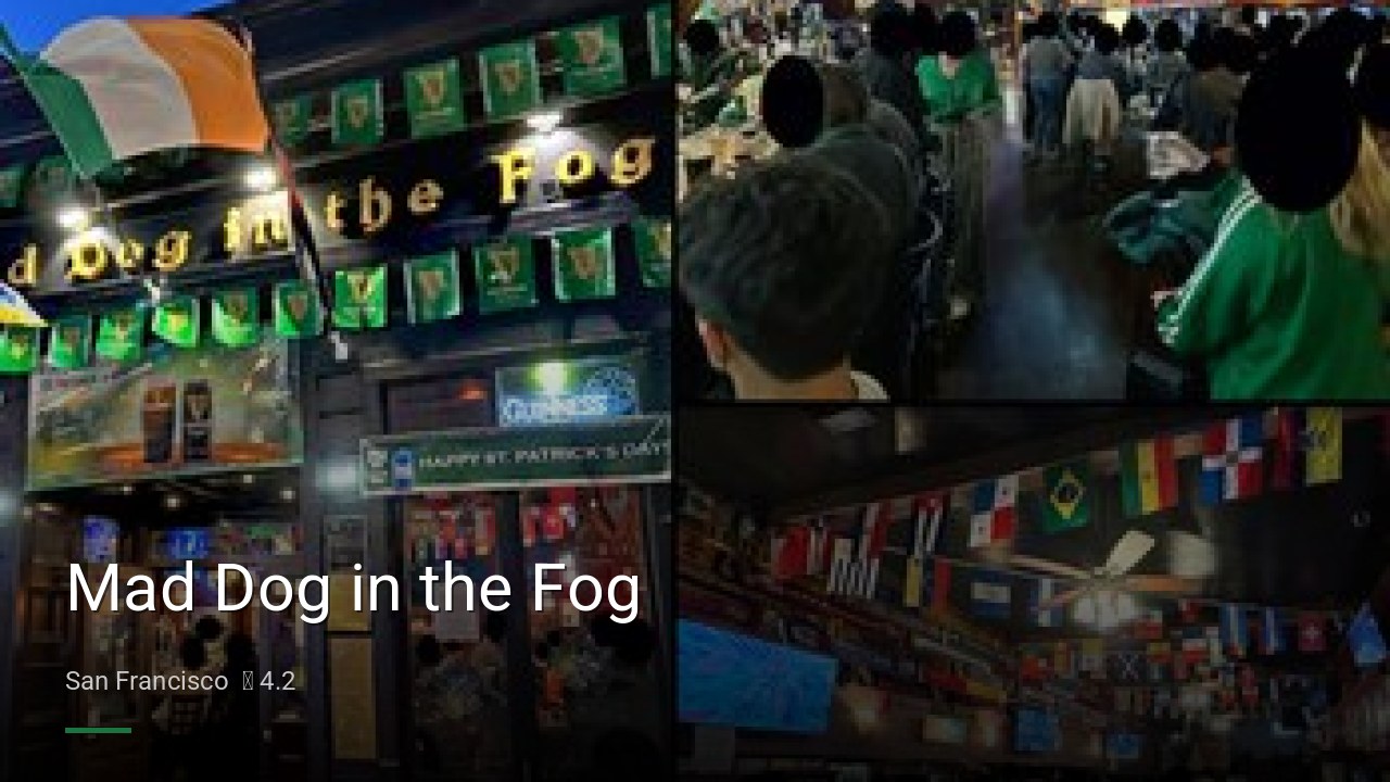 Mad Dog in the Fog - Sports Bars in San Francisco