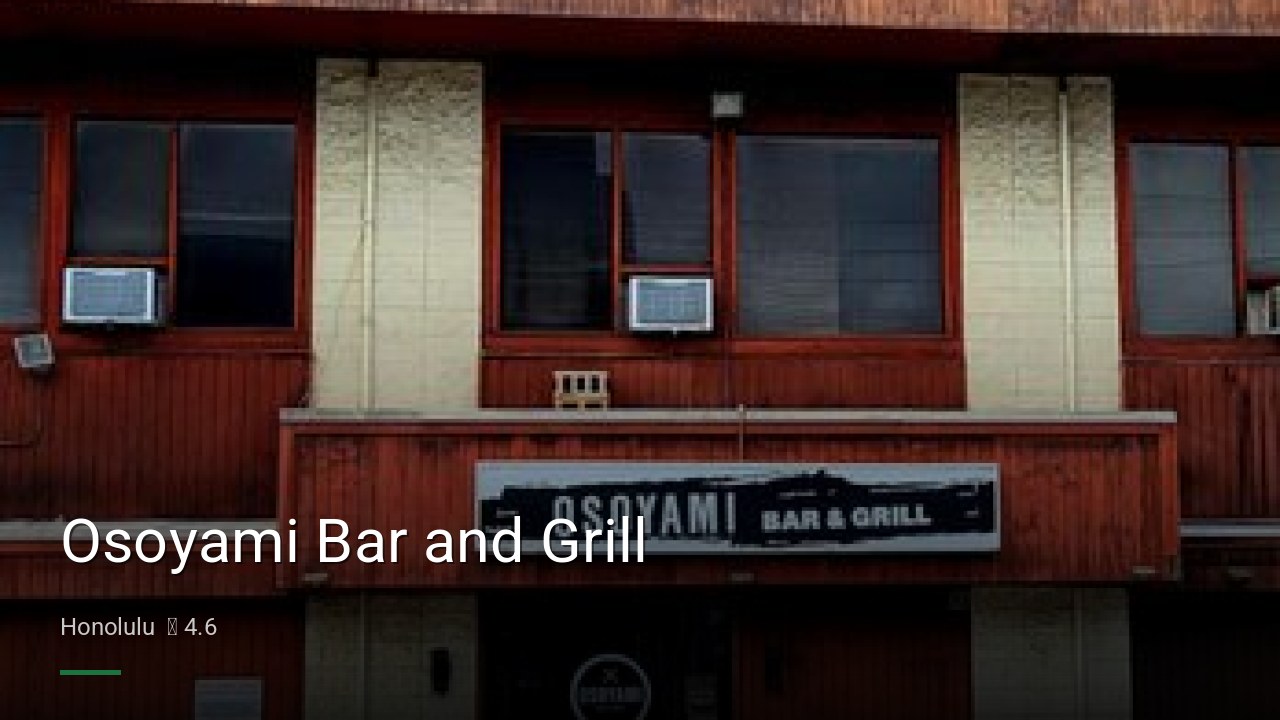Osoyami Bar and Grill - Sports Bars in Honolulu
