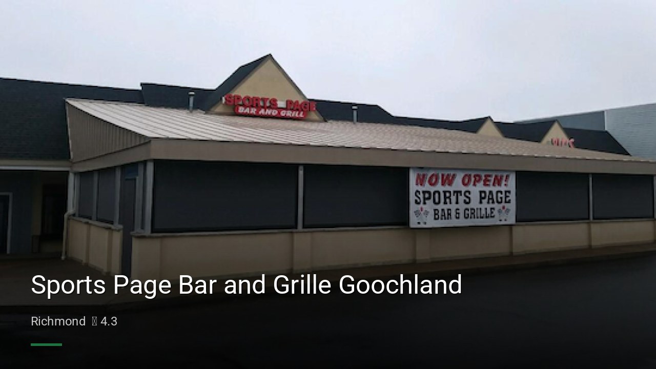 Sports Page Bar and Grille Goochland - Sports Bars in Richmond