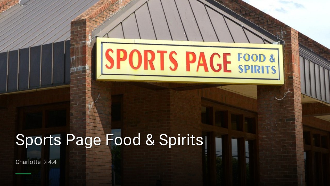 Sports Page Food & Spirits - Sports Bars in Charlotte