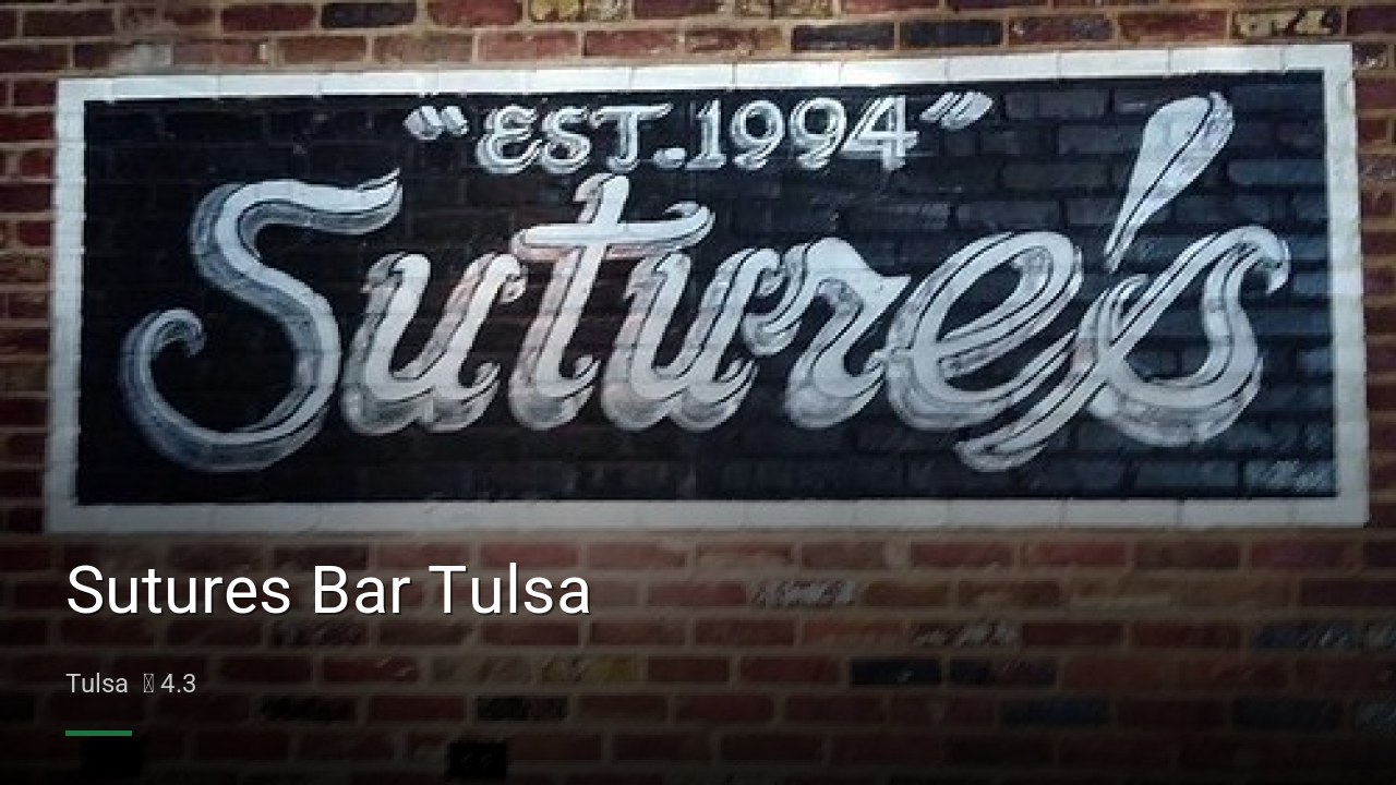 Sutures Bar Tulsa - Sports Bars in Tulsa