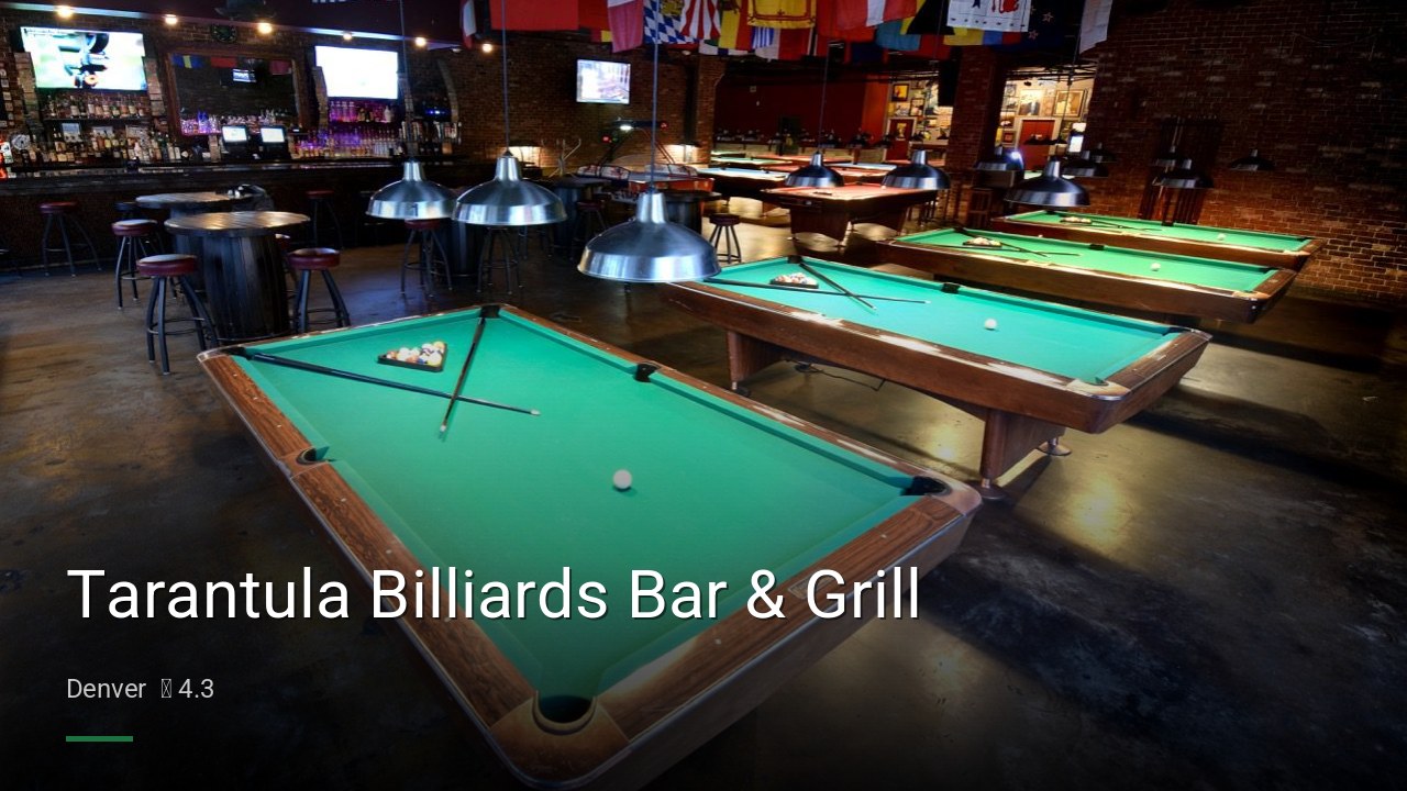 Tarantula Billiards Bar & Grill - Sports Bars in Denver