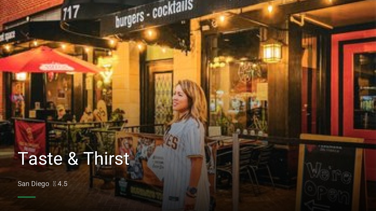 Taste & Thirst - Sports Bars in San Diego
