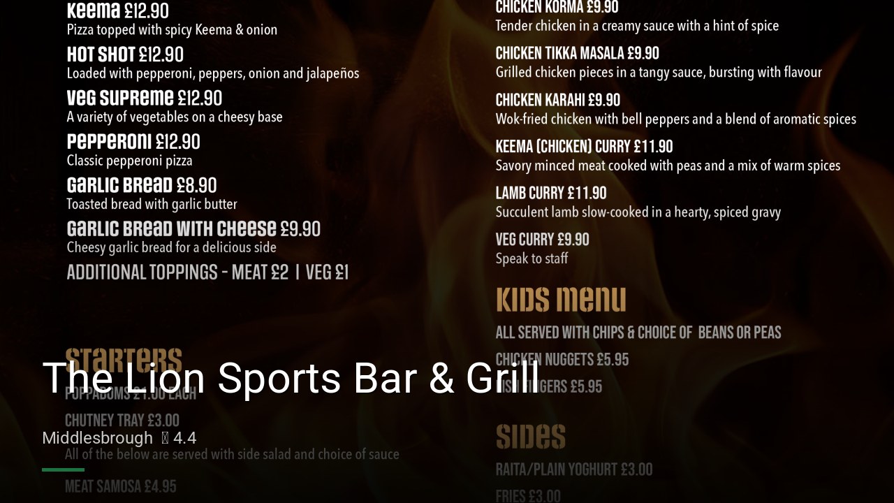 The Lion Sports Bar & Grill - Sports Bars in Middlesbrough