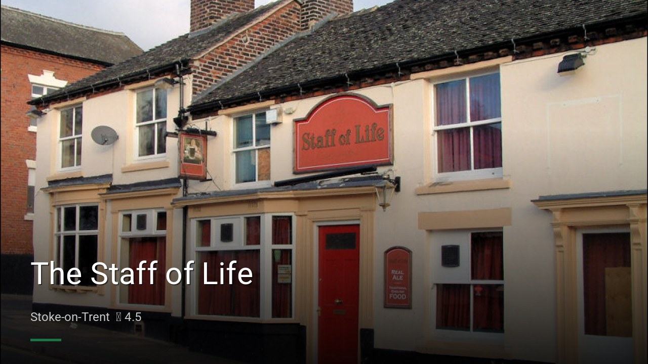 The Staff of Life - Sports Bars in Stoke-on-Trent