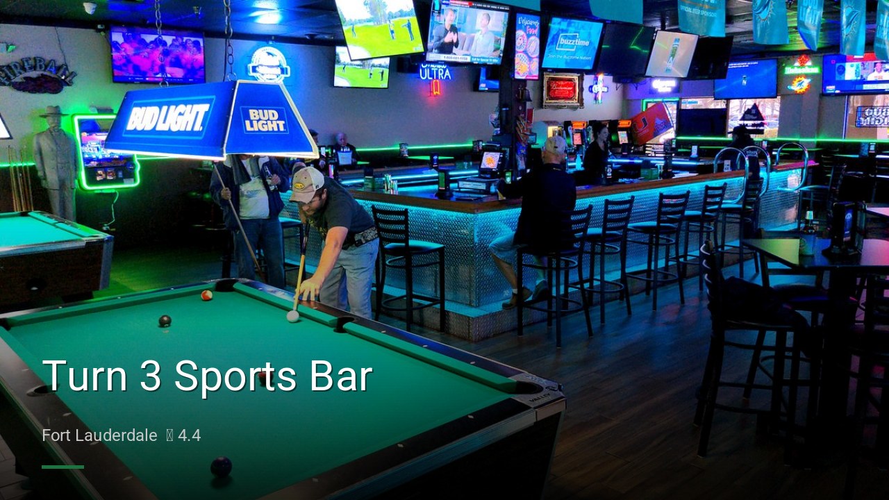 Turn 3 Sports Bar - Sports Bars in Fort Lauderdale