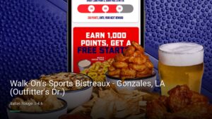 Walk-On’s Sports Bistreaux – Gonzales, LA (Outfitter’s Dr.) — Sports bars in Baton Rouge