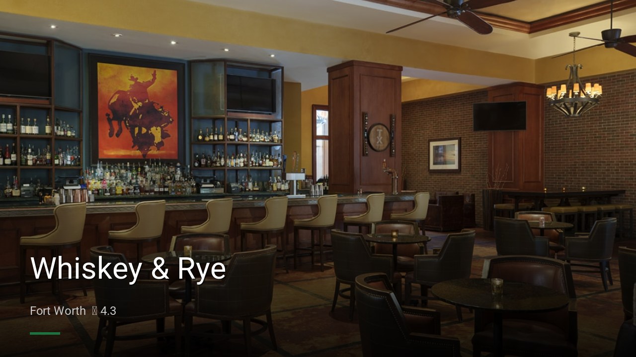 Whiskey & Rye - Sports Bars in Fort Worth